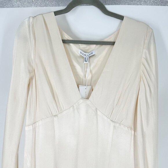 NWT Shona Joy La Lune Plunged Panelled Maxi Dress in Cream - Picture 5 of 13